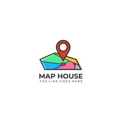 Map House Design Illustration Vector Template