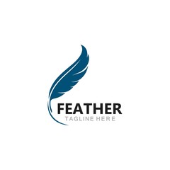 feather logo template vector icon © indra23_anu