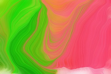 Obraz premium colorful abstract waves design with lime green, pastel red and yellow green color