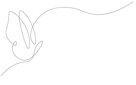 Butterfly one line drawing love design vector illustration	