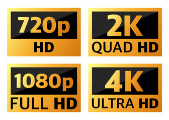 4k ultrahd , 2k quadhd , 1080 fullhd and 720 hd dimensions of video.