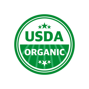 USDA Organic Shield Sign, Symbol No Gmo Vector Icon