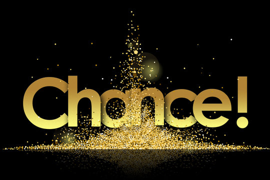 chance in golden stars and black background