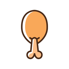 Color icon chicken leg