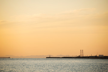 Obraz premium 夕方の明石の海