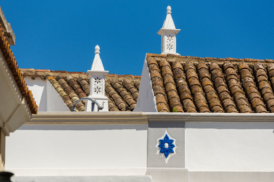 Traditional Algarvian chimney in Olhao, Algarve, Portugal