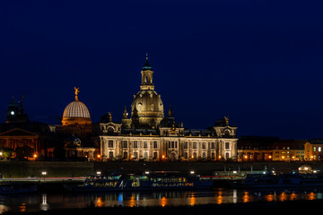 Naklejka na ściany i meble Amazing view on Dresden at night