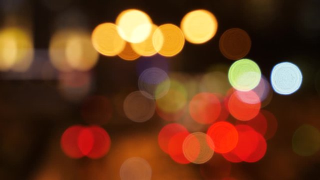Abstract Colorful Vivid Blurred Bright Christmas Lights Bokeh Background.