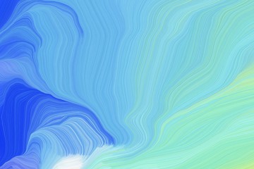 Obraz premium colorful modern curvy waves background illustration with sky blue, royal blue and corn flower blue color