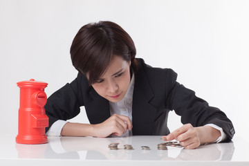 Young Asian short hair female model in formal dress which is good for business purpose