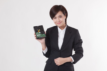Young Asian short hair female model in formal dress which is good for business purpose