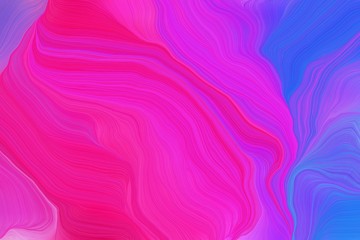 colorful elegant curvy swirl waves background design with deep pink, royal blue and medium slate blue color