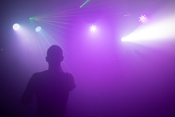 Dancing silhouette lights and Laser dico nightclub