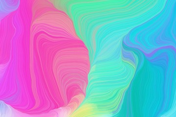 colorful modern soft curvy waves background illustration with neon fuchsia, aqua marine and turquoise color