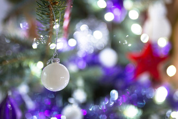 Christmas decorations on christmas tree