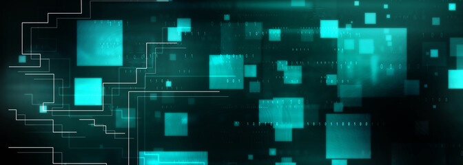 2d illustration Abstract futuristic electronic circuit technology background