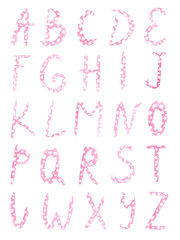  watercolor pink alphabet