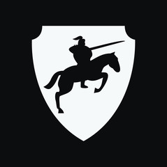 Shield with spearman for logo design inspiration - Vector