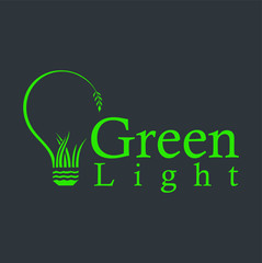 Eco green concept, lamp with leaf - vector