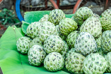 A bunch of whole ripe custard Apple  