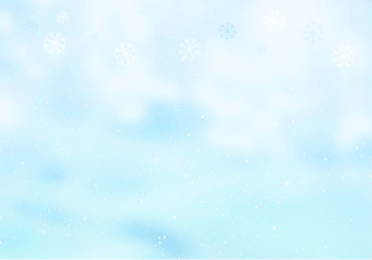 Naklejka na ściany i meble Winter landscape with snowflake
