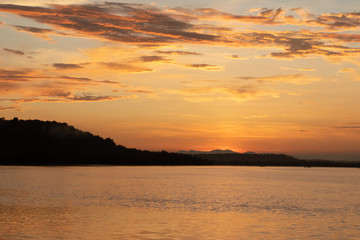 Fototapeta premium sunrise by riverside outside my home in kerala