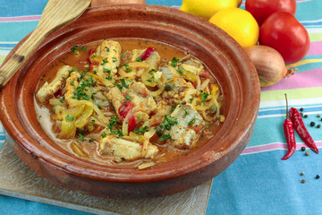 rougail of fish on a table