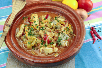 rougail of fish on a table