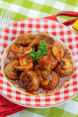 meatballs with tomato sauce on a plate
