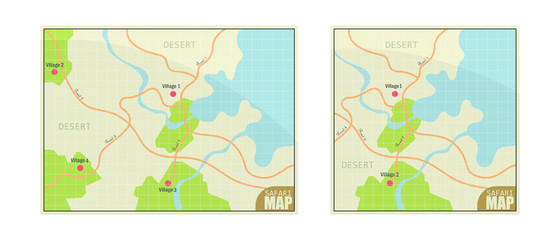 Safari map vector illustration isolated on white background