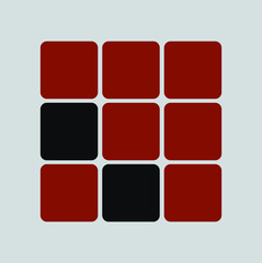 Simple combined box with red color for logo design inspiration - Vector