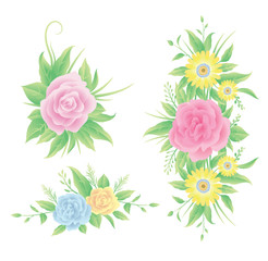 Rose flowers decoration good use for floral frame or design decoration elements
