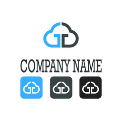 Unic Letter T with cloud for logo design inspiration - Vector