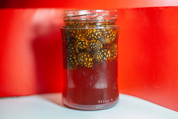 Jam from pine cones. Useful sweetness.