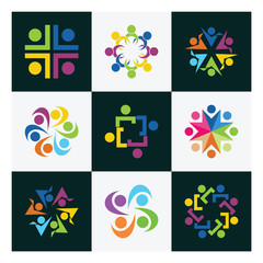 Fototapeta premium people Community network and social icon