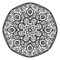 black and white mandala floral vintage design.