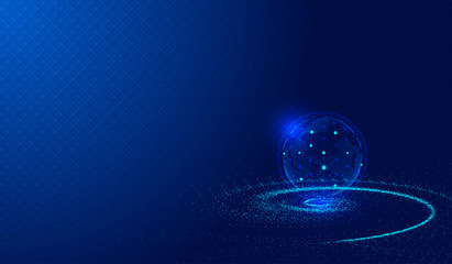 Cosmic vortex, point and line connection, digital earth, vector background of science and technology innovation concepts