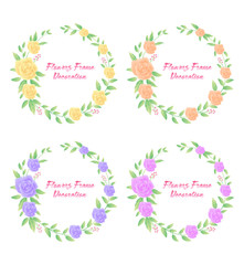 Floral frame decoration with text