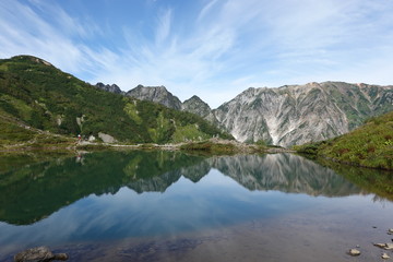 Naklejka na ściany i meble Happo pond and Mt. Hakuba (Japan alps / Japanese mountain)