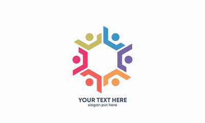 Global Community Logo. Community human Logo template vector. Community health care. Abstract Community logo