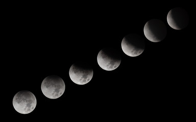 Partial lunar eclipse in Thailand.