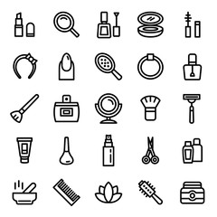 Beauty Icon Set 25 - Editable stroke. 48x48 Pixel Perfect.  