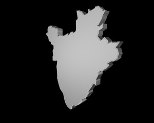 "3D rendering" illustration of map of country of burundi