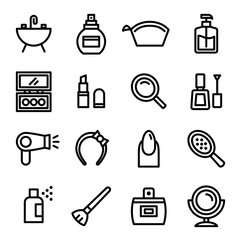 Beauty Icon Set 16 - Editable stroke. 48x48 Pixel Perfect.  