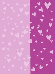 Stylish frame for invitation card for the holiday, wedding, anniversary, birthday, greeting card for Valentine's Day in white pink tones with hearts.