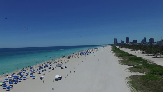 4K Aerial drone shot of Miami South Beach (static)