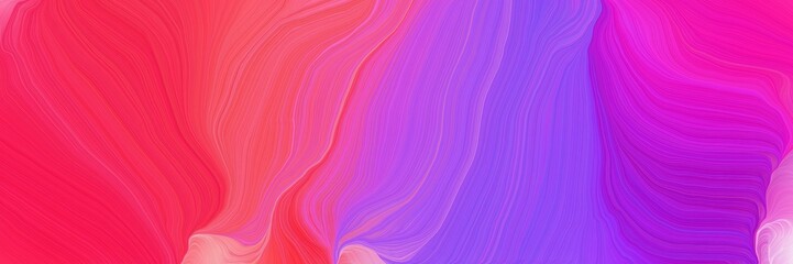 Fototapeta premium colorful horizontal banner. modern soft swirl waves background design with dark orchid, crimson and pastel red color