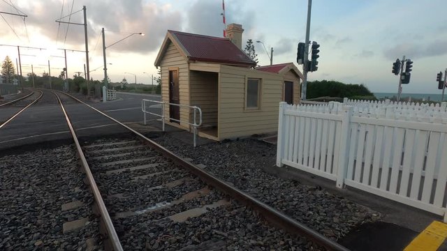 Old Vintage Railway Signalling Box In Brighton Victoria Australia, Sandringham Line.