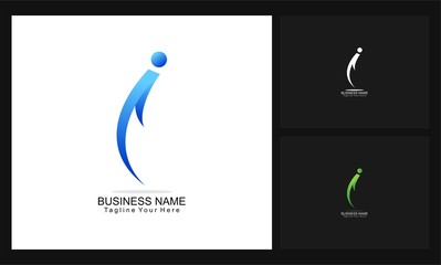 letter I business concept design logo