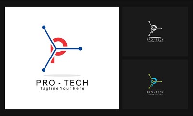 pro tech business concept design logo